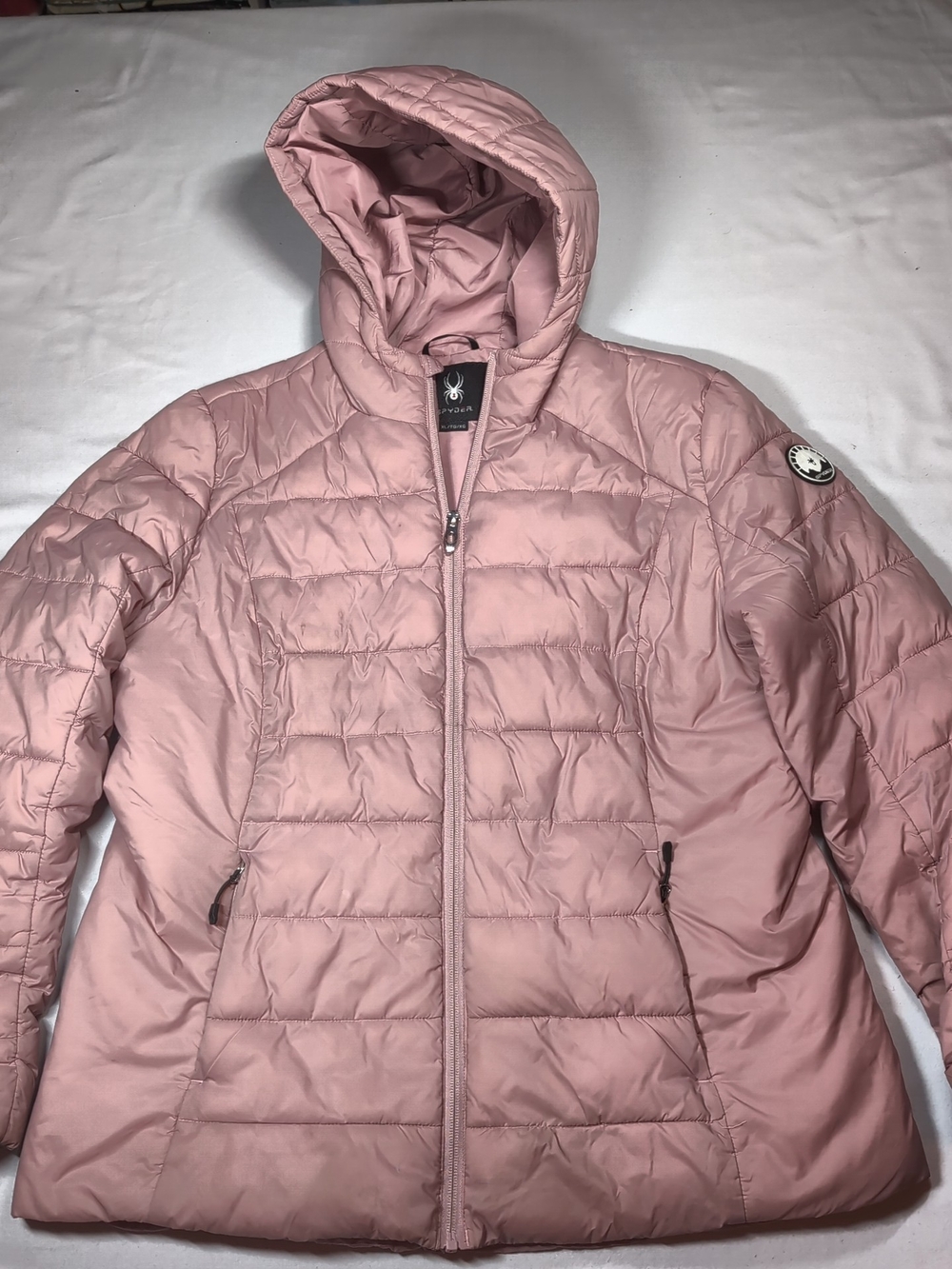 Women's Spyder Hooded Quilted Puffer Jacket - Blush Pink